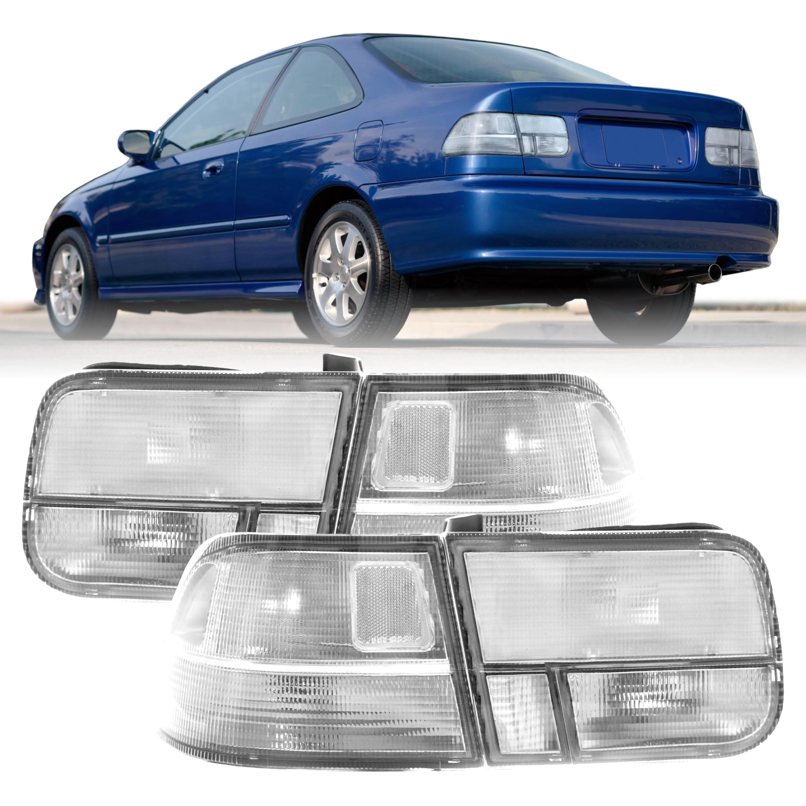 Amazon.com: USR 96-00 EK Coupe 2D Tail Light – Rear 4 Piece Tail